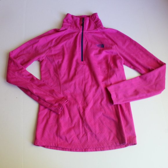 The North Face Tops - The North Face Thermal Textured Pink Half Zip S
